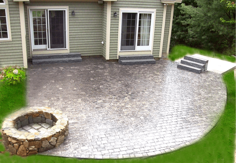 Stone Patio and fireplace