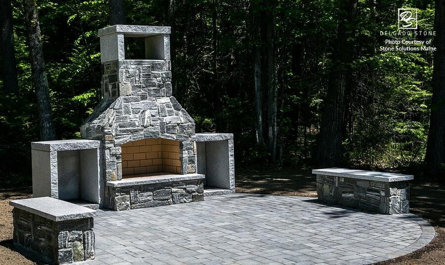 Featured Project: Natural Stone Fireplace in Maine