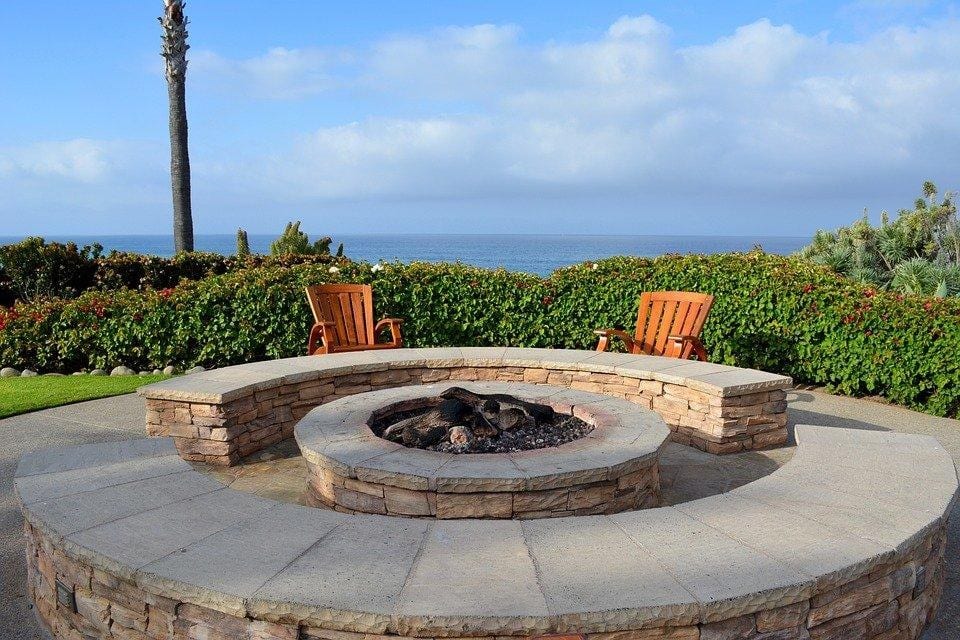 fire pit installed at a luxury home