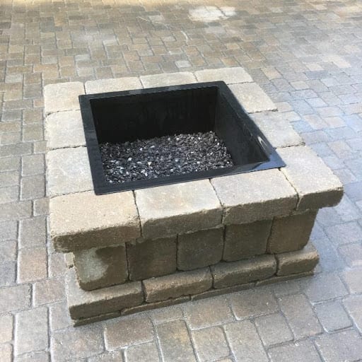 A firepit made of stone