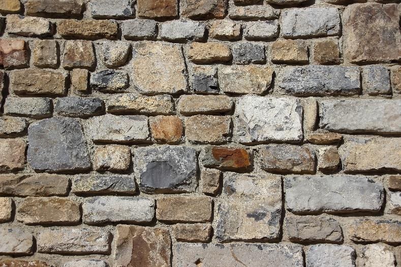 A stone wall veneer.