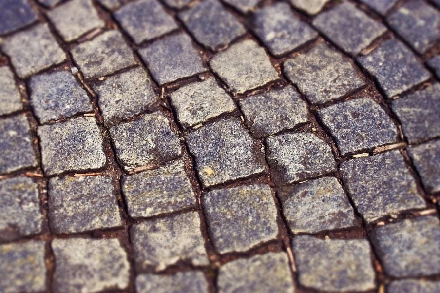 Closeup of a stone pavement.