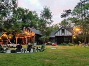 A picnic in the backyard