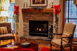 Fireplace in a cozy room