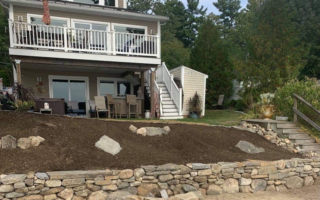 Large stones in Maine Landscaping