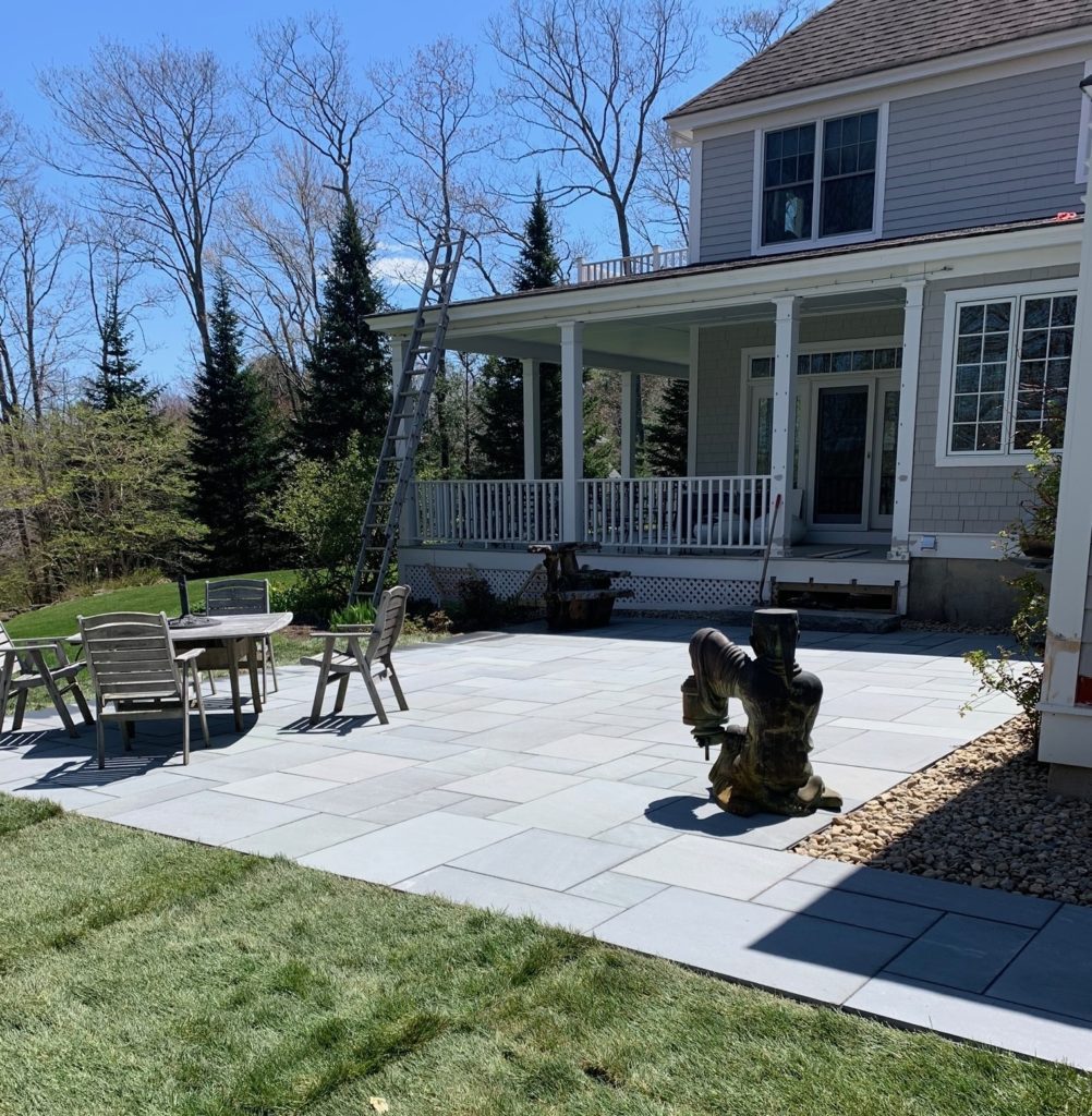 backyard patio design by Stone Solutions Maine