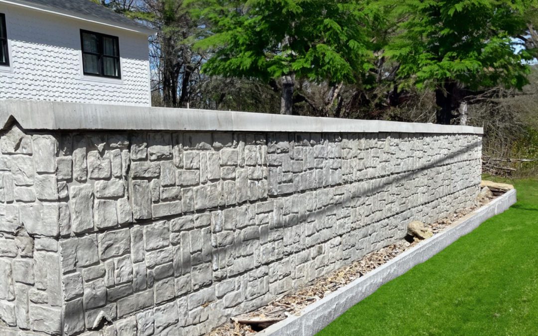 Backyard retaining wall