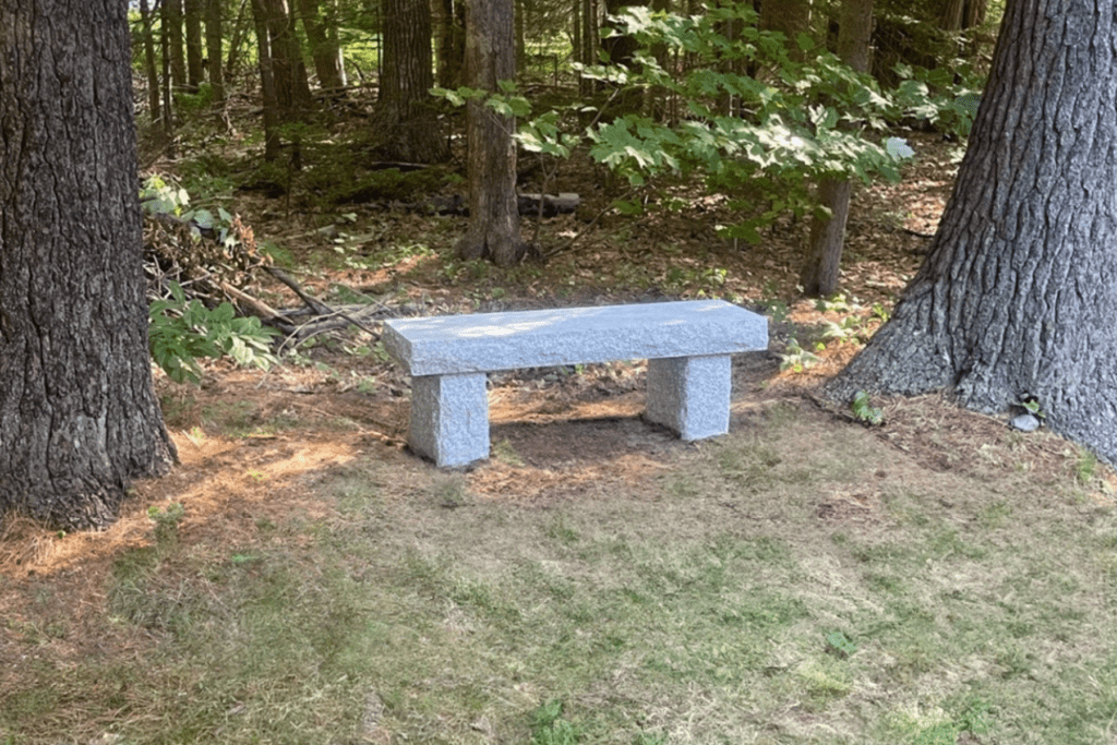 Backyard granite bench