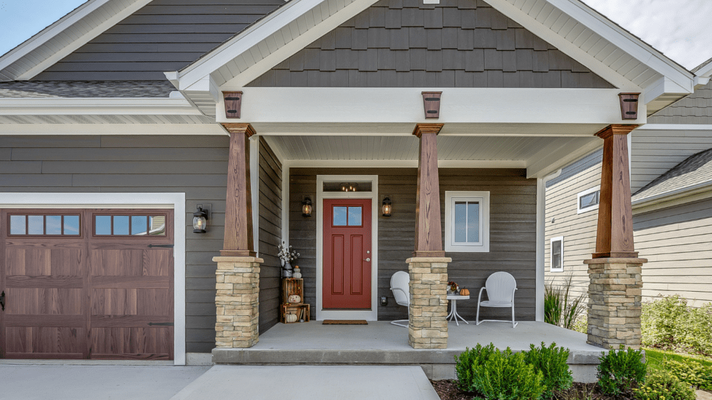 Stone Veneer Entrance Columns 