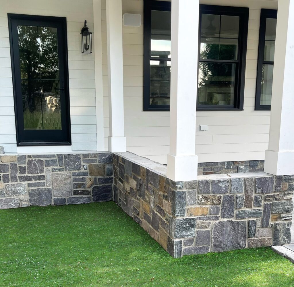 Stone veneer foundation siding 