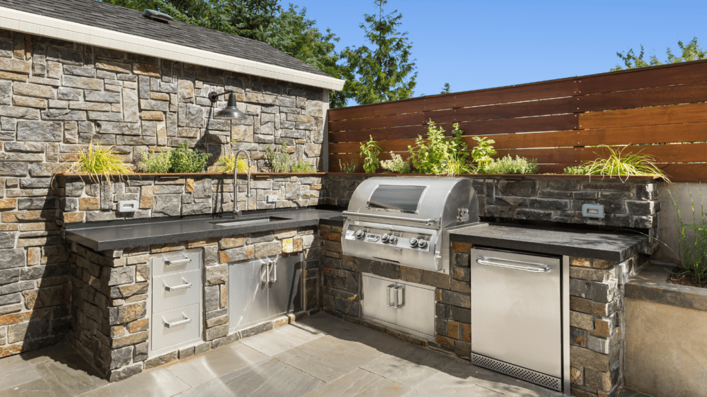 Stone outdoor kitchen