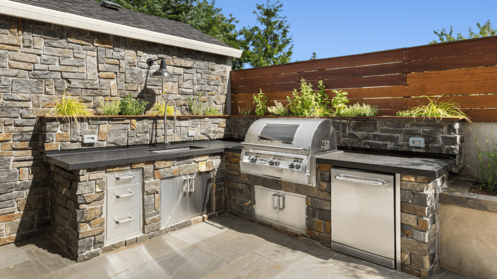 Natural stone outdoor kitchen