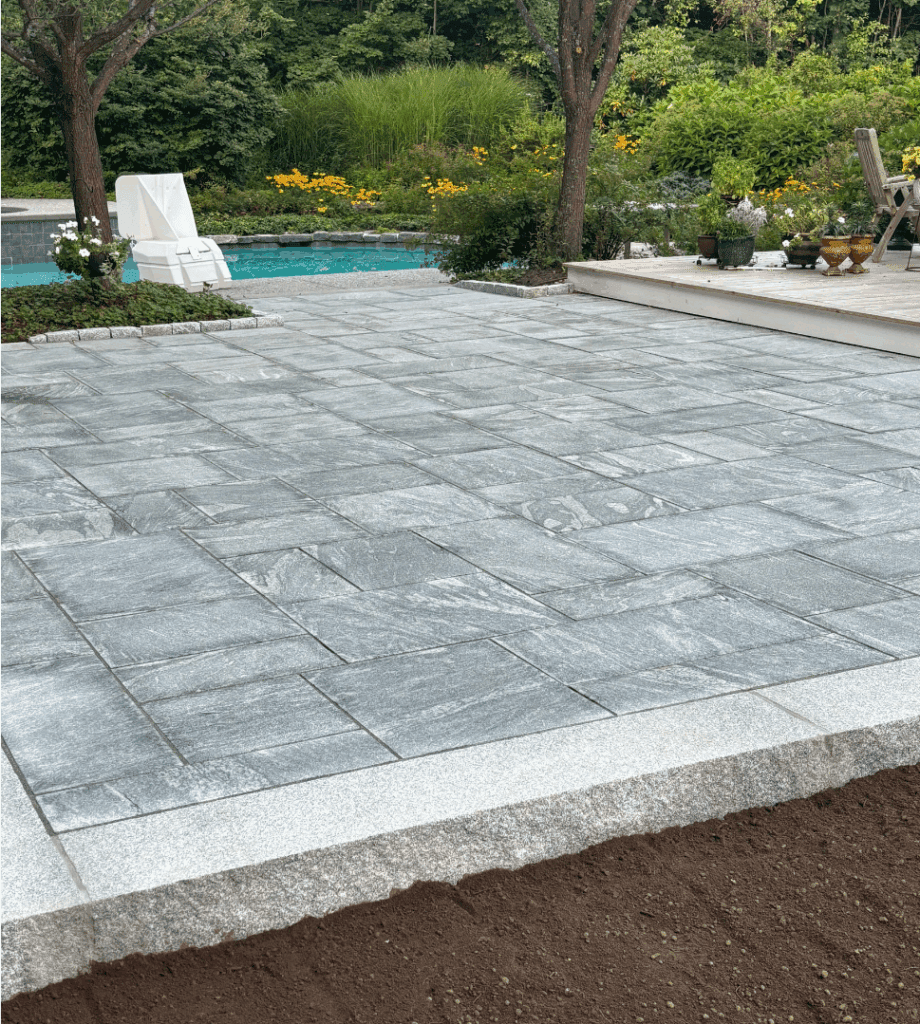 Granite patio with inground pool