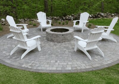 Round fire pit patio