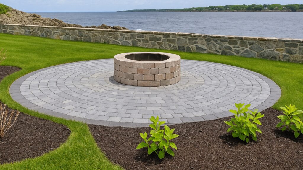 circular-paver-patio-round-fire-pit-waterfront-design