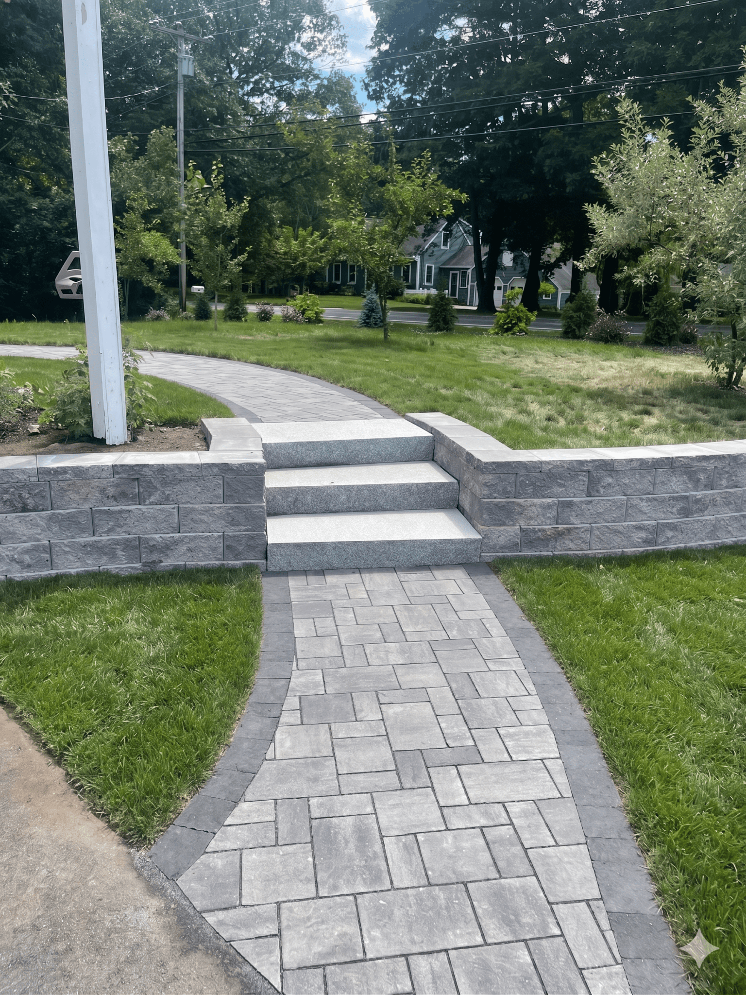 granite-retaining-wall-paver-walkway-steps-maine