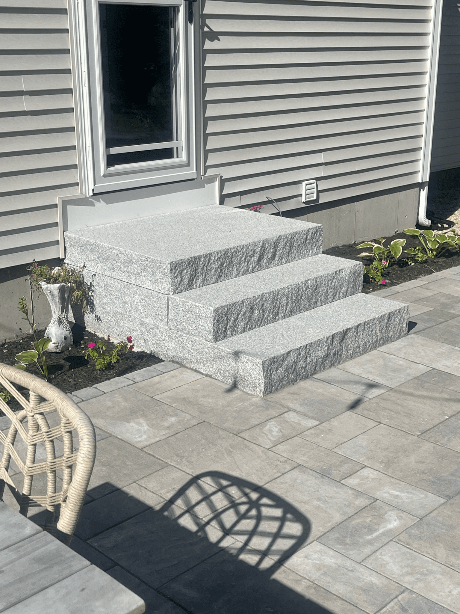 granite-steps-paver-patio-outdoor-seating-garden-beds-maine
