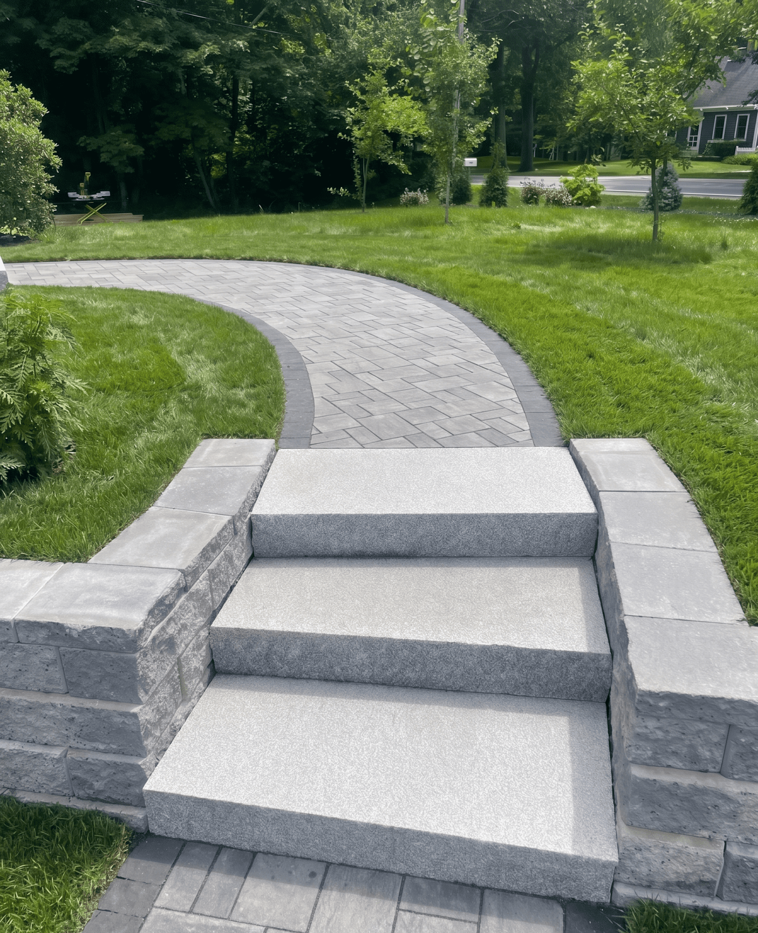 granite-steps-retaining-wall-curved-paver-walkway-maine