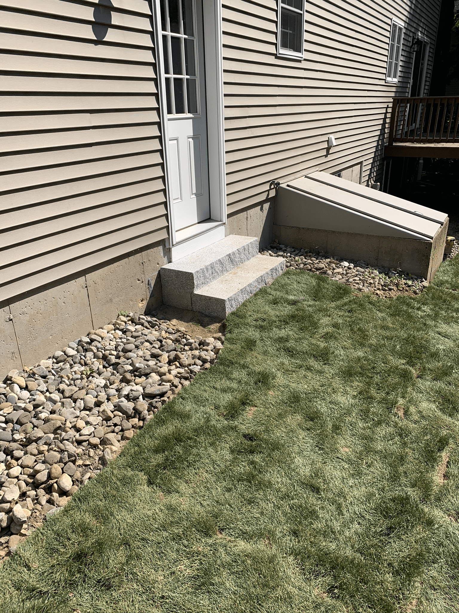 granite-steps-side-entry-river-rock-drainage-maine