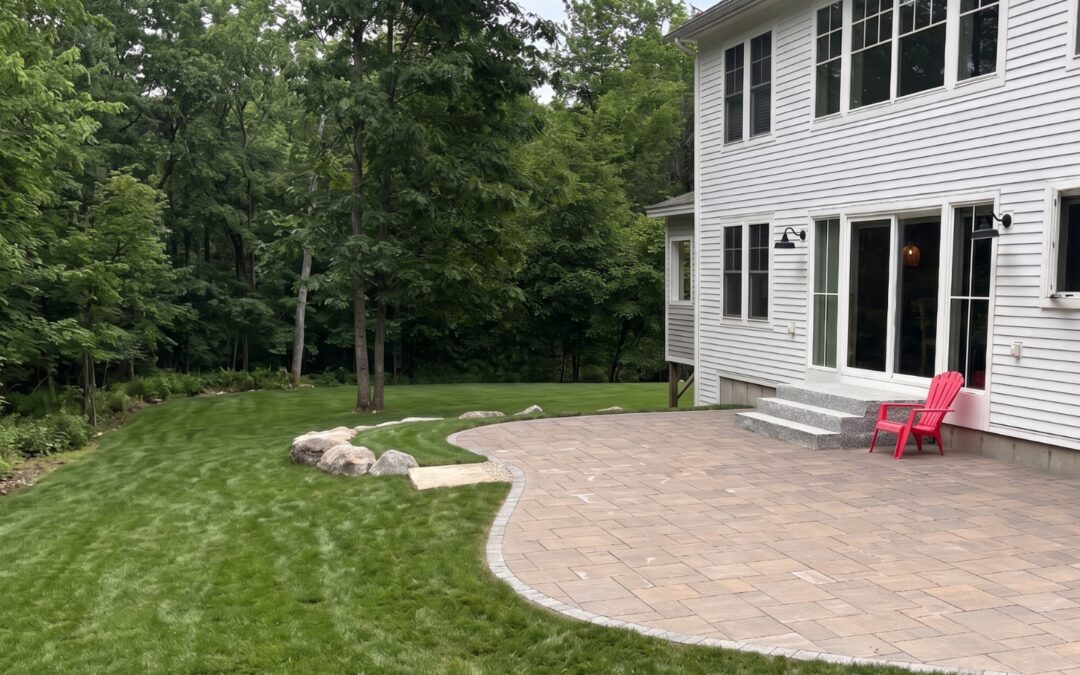 How a Sloped Pownal Yard Became a 1,100-Square-Foot Stone Patio